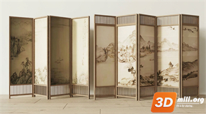 Folding screen Skp Files 